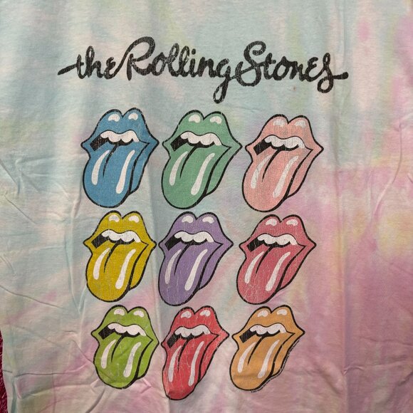 The Rolling Stones Hot Lips Pop Art Rock Pastel Tie Dye XL - Picture 2 of 5